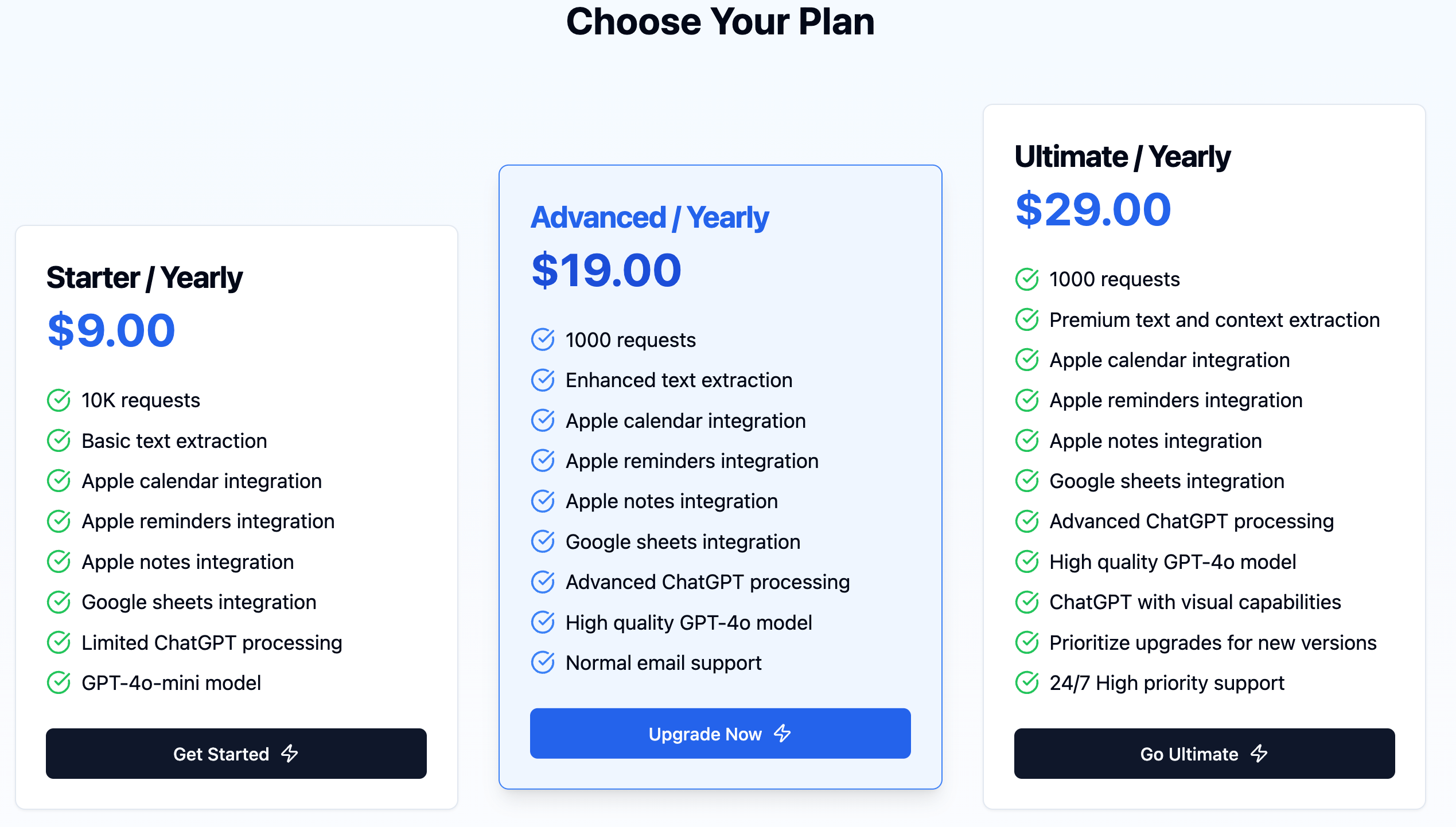 TapAI purchase screen