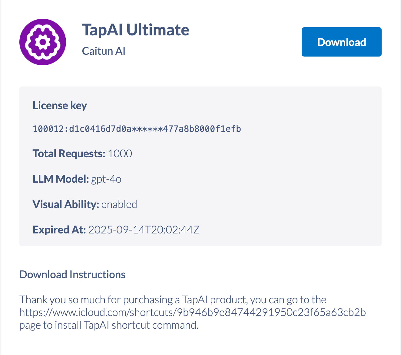 TapAI confirmation email