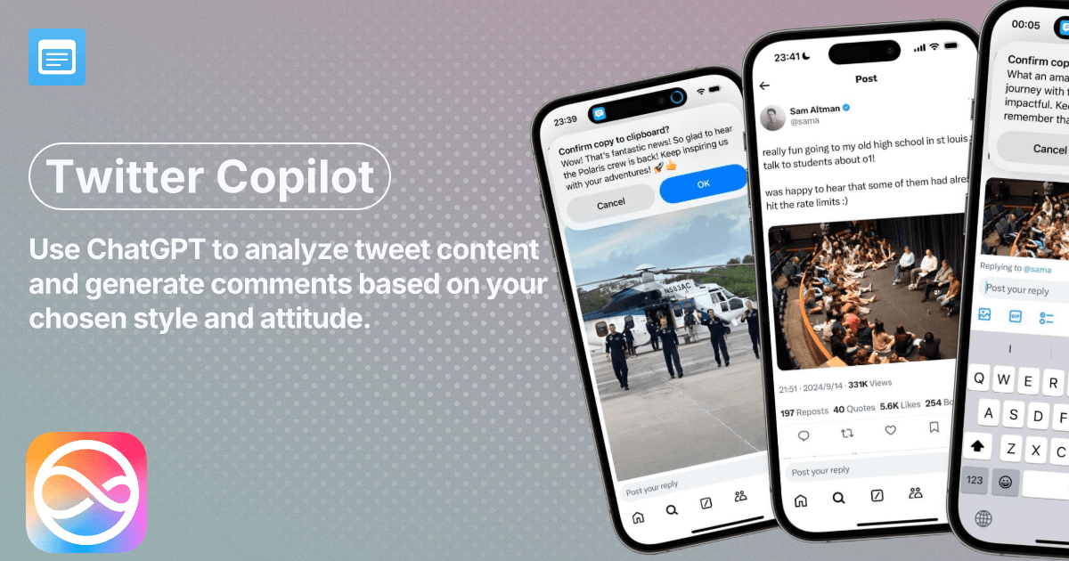 TwitterCopilot-Generate comments automatically with ChatGPT in various styles